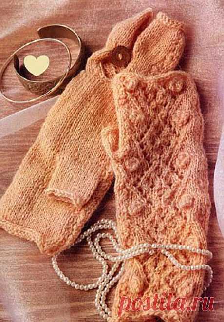 Митенки с ажурным узором