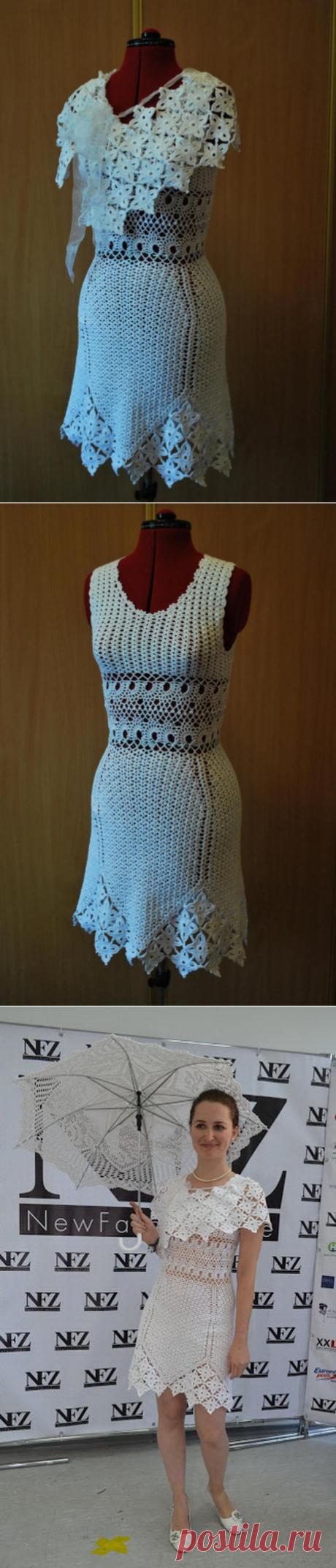 Crocheted tunic crocheted dress beach dress white tunic