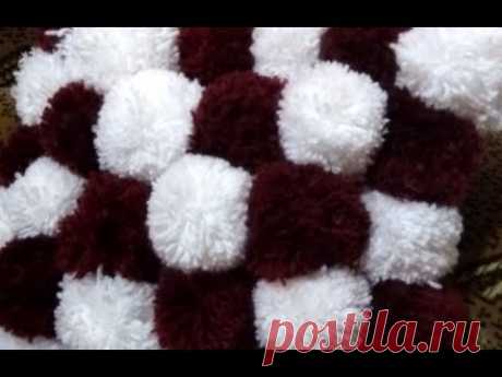 DIY: ПОМПОН / Как сделать помпоны для коврика подушки шапки из ниток,пряжи Поделки своими руками