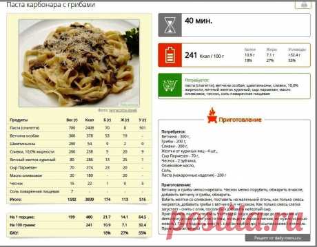 паста с грибами