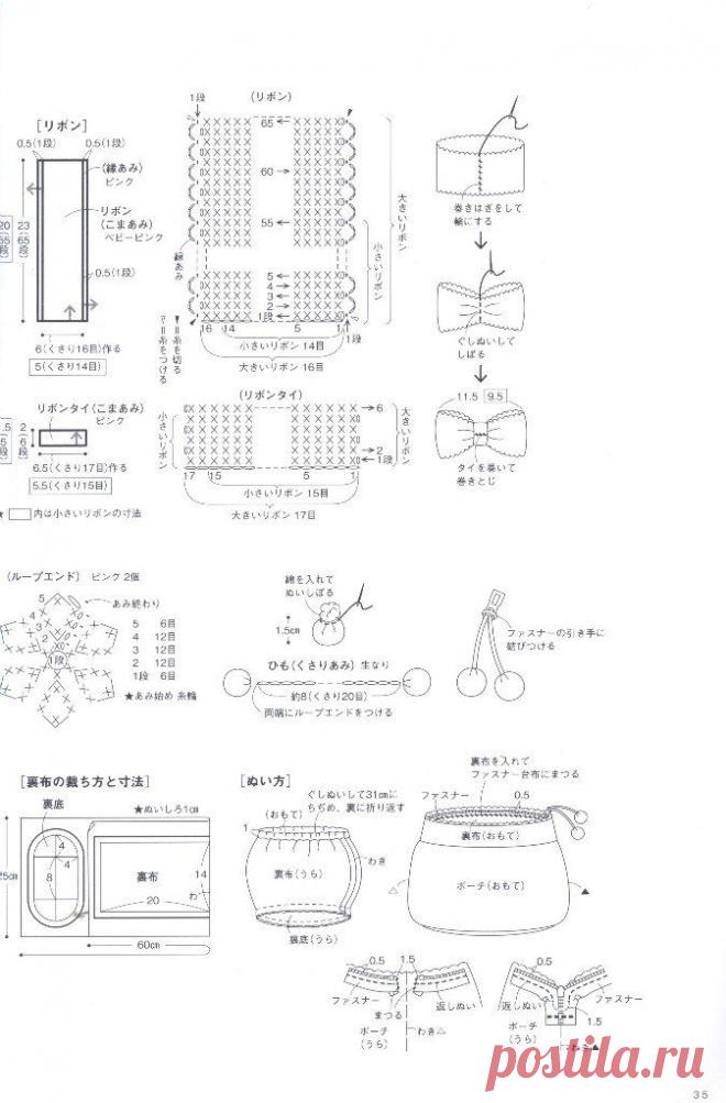 Hand-knitted cute bag - pouch 2015 | стр.35