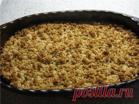 Crumble - запеканка из Геркулеса с абрикосами .