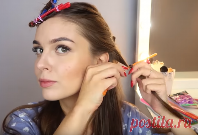 Девушка взяла коктейльные трубочки и накрутила на них волосы. На утро у нее вышли красивые объемные кудряшки | Краше Всех