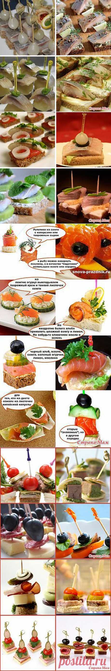 Новогодние канапе.10 идей для фуршета! Красиво и вкусно!!! | 4vkusa.ru