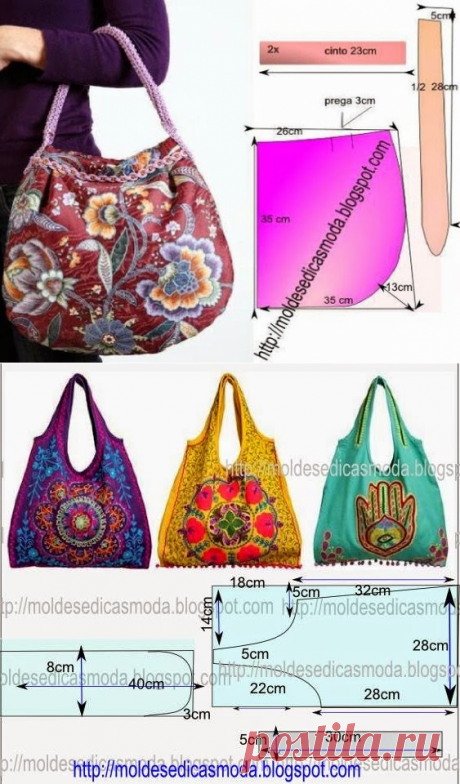 Сумочки: выкройки — Сделай сам, идеи для творчества - DIY Ideas
