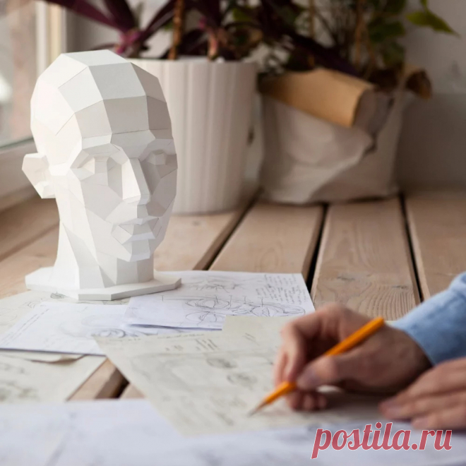 Купить полигональную papercraft модель Женской головы от Polygonal Paper | Mellroot