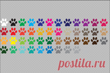 Paw Print SVG Bundle - Color Paw Print Clip Art By gjsart | TheHungryJPEG.com
