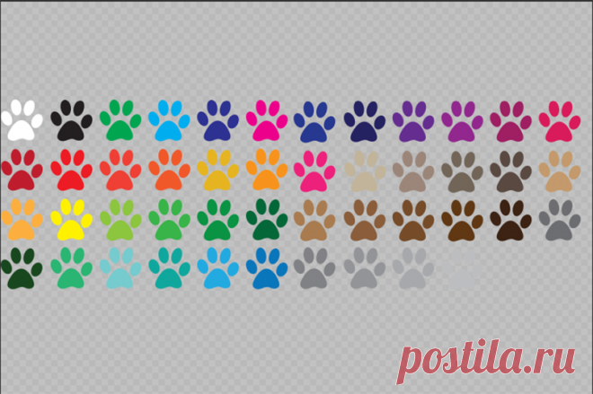 Paw Print SVG Bundle - Color Paw Print Clip Art By gjsart | TheHungryJPEG.com