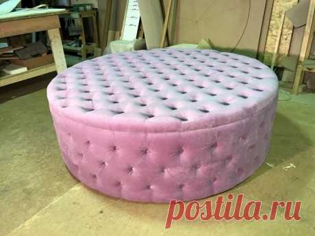 Круглый пуфик с пуговицами — Сделай сам, идеи для творчества - DIY Ideas