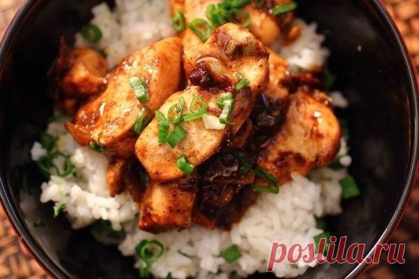 Как приготовить курица с пряным соусом и рисом в китайском стиле  - рецепт, ингридиенты и фотографии