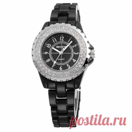 Керамика часы модные Повседневное Для женщин кварцевые часы relojes mujer SKONE Роскошные брендовые Наручные часы для девочек элегантное платье часы 7242 ГБ купить на AliExpress
