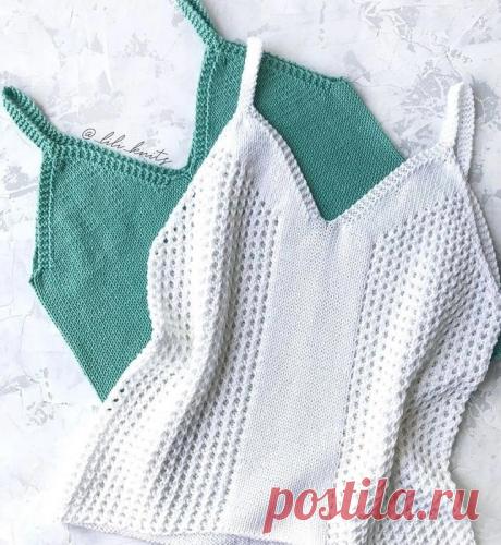 Летний топ спицами