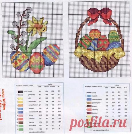 Пасхальная вышивка, схемы маленькие для детей.