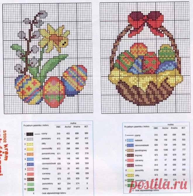 Пасхальная вышивка, схемы маленькие для детей.