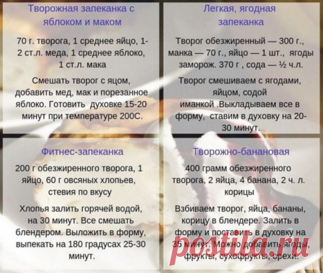 4 вкусных запеканок, сохраните шпаргалку на свою страничку!