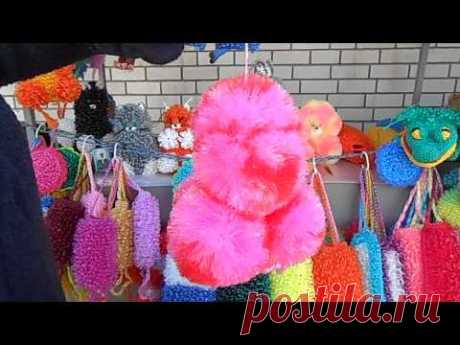 Собачка - Вязаная мочалка