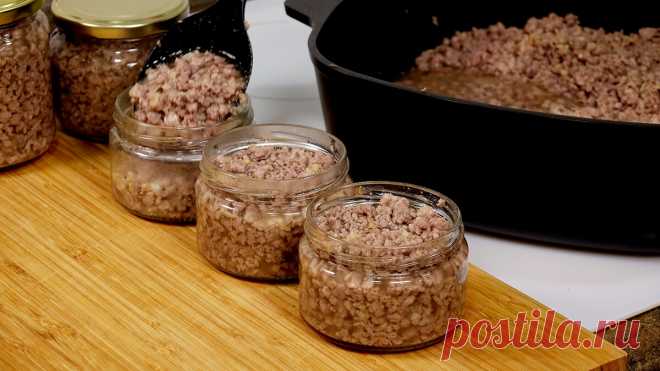 Просто тушу фарш - и в банки: заготовка всегда выручает, когда нужно срочно кого-то накормить (и хранится до года даже в шкафу) | Кухня наизнанку | Дзен