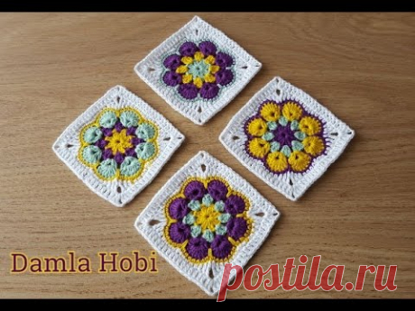 Afrika Çiçeği Motif yapılışı/Tığ işi motifler