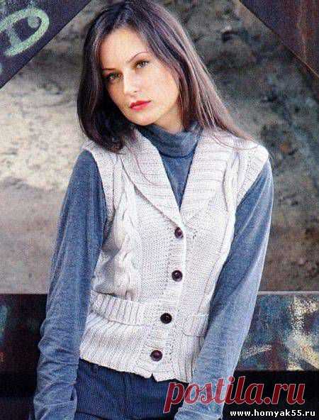 Жилеты, безрукавки для женщин спицами - Схемы и описания вязаных изделий | «Хомяк55.ру» сайт о вязании