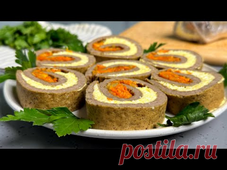 ПЕЧЕНЬ скупаю килограммами! Настолько просто и вкусно, что хочется готовить ЕЩЁ! Печеночный рулет