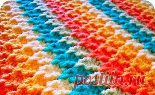 Интересный многоцветный узор - Афганское вязание крючком
