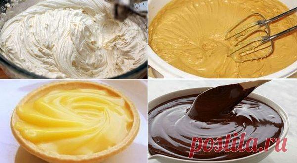 Простые и вкусные кремы для тортов и пирожных. 7 лучших рецептов - Подружка 1. Крем для заварных пирожных Ингредиенты 440 миллилитров молока 2 яйца 1 стакан сахара 2 ст. ложки