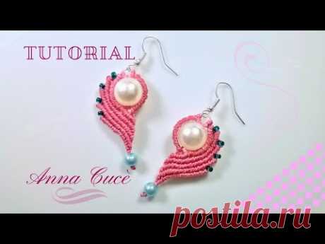 Tutorial macrame earrings " Clarissa the heart in half "/ Il cuore a metà / Simple earrings