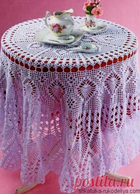 Скатерть “Нежность” Скатерть крючком на круглый стол схемы. Красивые скатерти крючком схемы