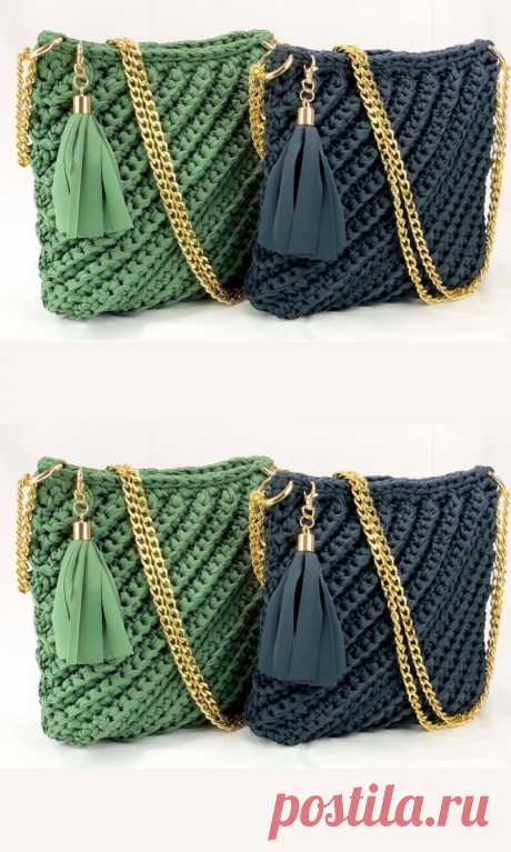 Как связать сумку из трикотажной пряжи