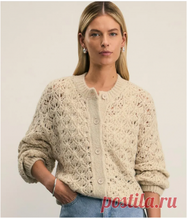Кардиган от Зарина, связанный красивейшим ажурным узором. Схема узора + образец. | Ажурные фантазии | Дзен