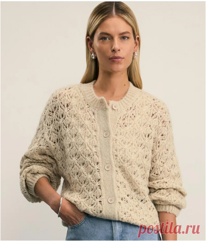 Кардиган от Зарина, связанный красивейшим ажурным узором. Схема узора + образец. | Ажурные фантазии | Дзен