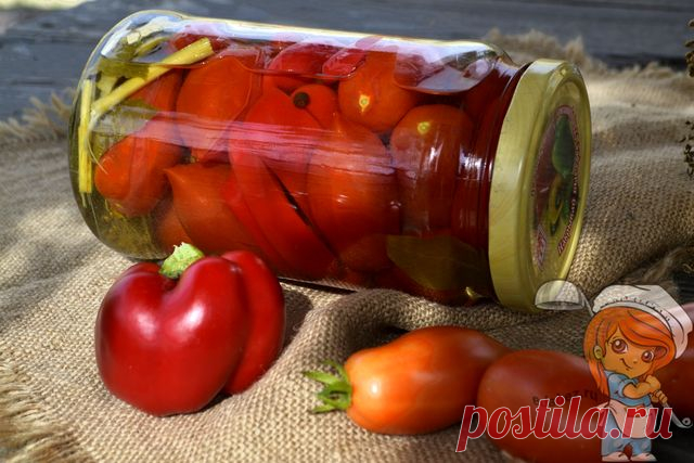 Помидоры с болгарским перцем на зиму, бабушкин рецепт с фото