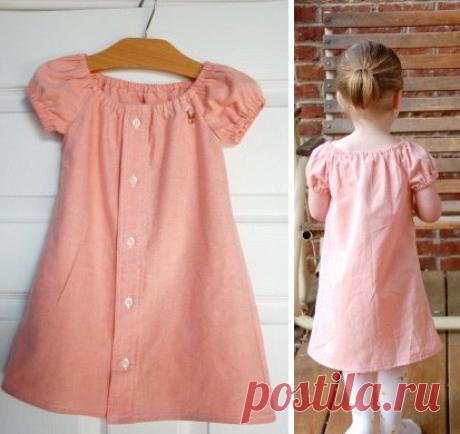 Pink men's shirt made into an adorable girl's dress | Sewing/crochet projects | Девочки, Рубашки И Футболки и Рубашки Для Мужчин