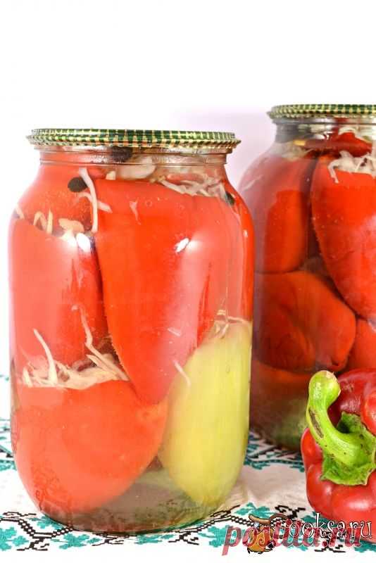 Маринованный перец фаршированный капустой на зиму.