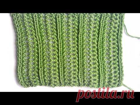 Легкий ажурный узор спицами / Вертикальные столбики