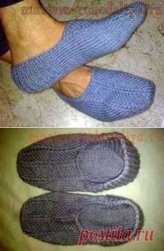 Мастера рукоделия - рукоделие для дома. Бесплатные мастер-классы, фото и видео уроки - Мастер-класс по вязанию: Тапочки-носки спицами за пару часов