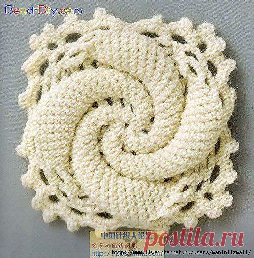 Вязаный квадратный мотив ОБЪЕМНЫЕ МЕЛЬНИЧКИ. /