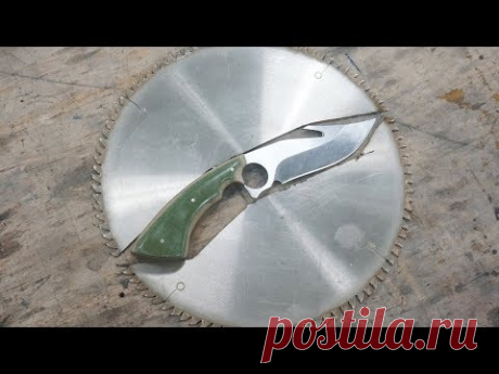 Making a Gut Hook Knife from Saw Blade / 원형톱날로 칼만들기