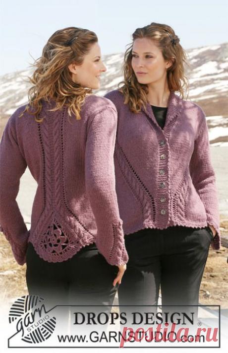 Оригинальная кофточка спицами.