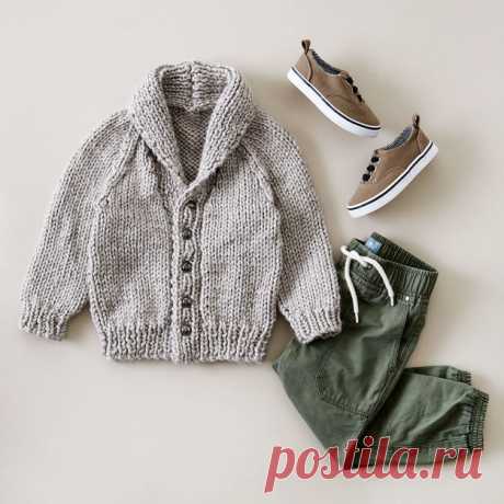 Bernat Shawl Collar Cardigan, 6 months | Yarnspirations