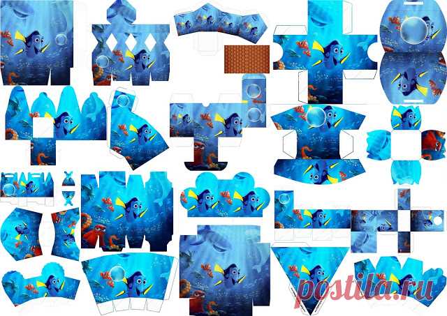 Buscando a Dory: Cajas para Imprimir Gratis. | Ideas y material gratis para fiestas y celebraciones Oh My Fiesta!