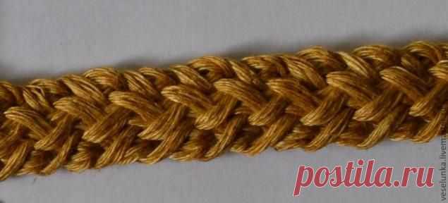 Ручки для сумок из крючкового шнура с регилином. МК.