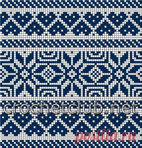 Схема жаккардовый узор сердечки