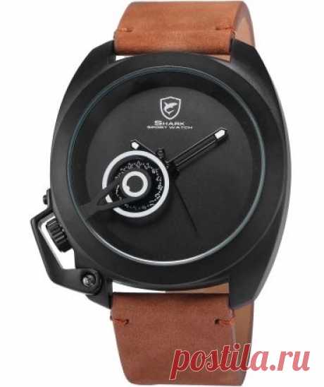 Mens Tawny Quartz Brown Crazy Horse Leather Strap Black Dial Date Display Wrist Watch - Bora.com.ua
