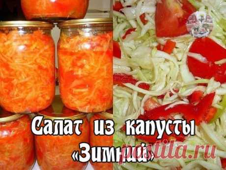 Домашний Уют
 Салат из капусты «Зимний»

Шинкуется 1,3 кг капусты и смешивается нарезанным сломкой сладким перцем (0,5 кг), морковью (0,5 кг), и кольцами лука (0,3 кг). К овощной смеси добавляется петрушка (коренья и зелень) и сельдерей. Всё перемешивается и раскладывается в прокаленные пол-литровые банки, в которые предварительно наливается по 2 ст.л. обжаренного растительного масла. Салат тщательно утрамбовывается. Сверху насыпается сахар (по 1 ч.л. в каждую банку) и сол...