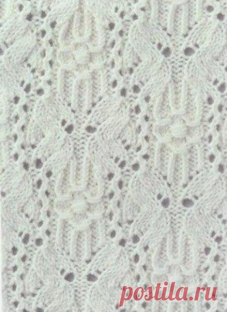 Узор бабочка спицами