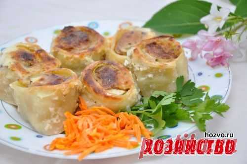 Рулетики из кабачков с орехами