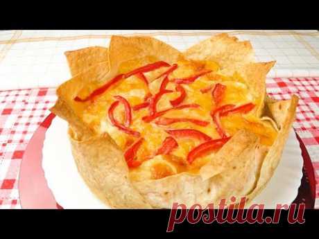 Заливной пирог с грибами и сыром в лаваше | Jellied pie with mushrooms and cheese in lavash