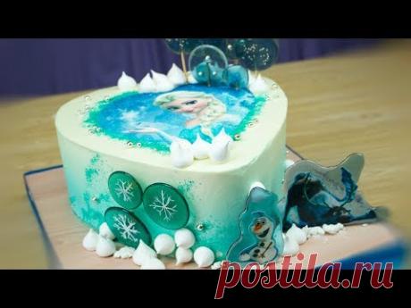 Торт ❄Холодное сердце❄ без мастики💙 - Я - ТОРТодел!
