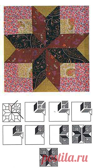 Озорные лоскутки - сайт о Kroykirе и лоскутному шитью - Узор «Аттические окна»